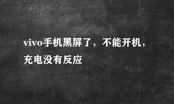 vivo手机黑屏了，不能开机，充电没有反应