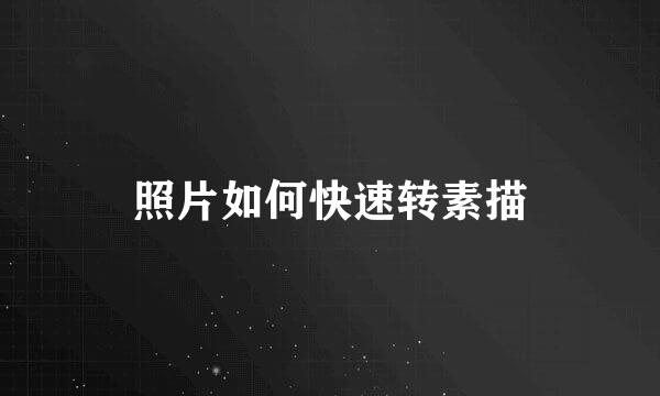 照片如何快速转素描