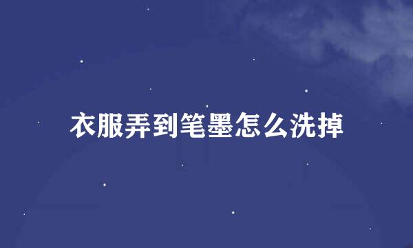 衣服弄到笔墨怎么洗掉