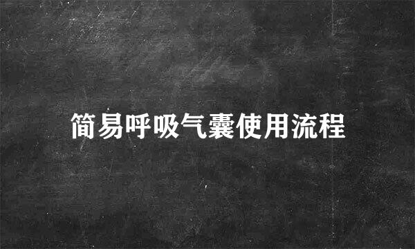 简易呼吸气囊使用流程