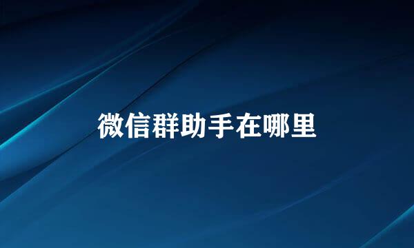 微信群助手在哪里