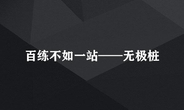百练不如一站——无极桩