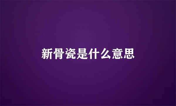新骨瓷是什么意思