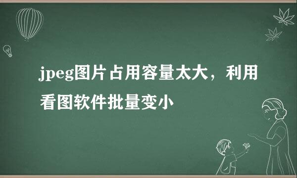 jpeg图片占用容量太大，利用看图软件批量变小
