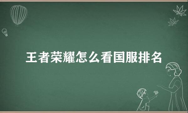 王者荣耀怎么看国服排名