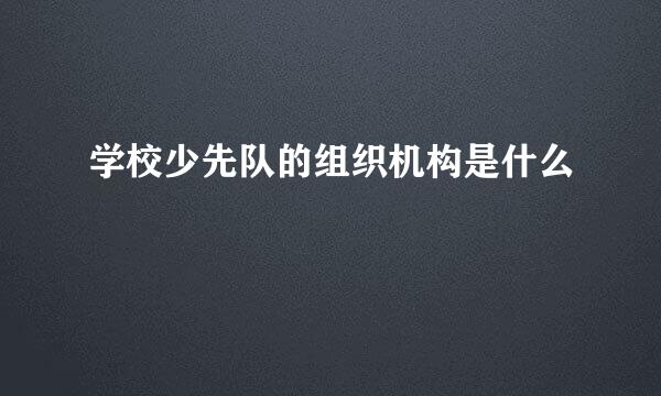 学校少先队的组织机构是什么