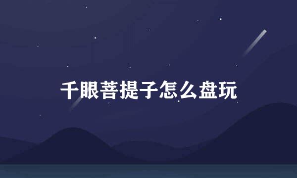 千眼菩提子怎么盘玩