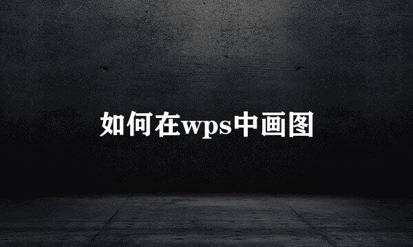 如何在wps中画图