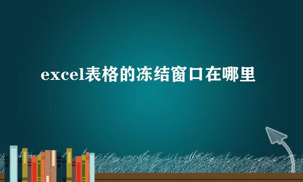 excel表格的冻结窗口在哪里