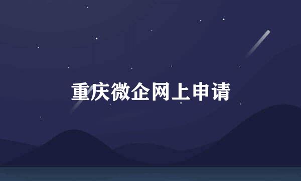 重庆微企网上申请