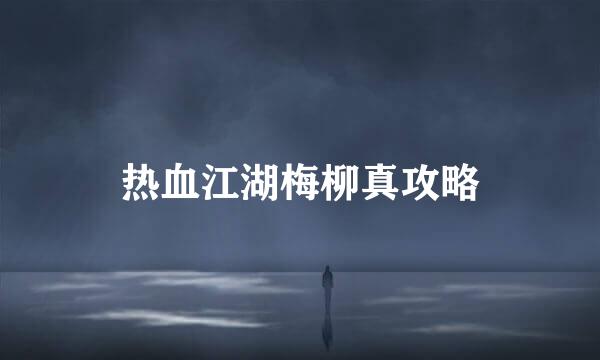 热血江湖梅柳真攻略