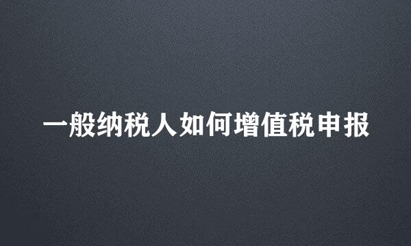 一般纳税人如何增值税申报
