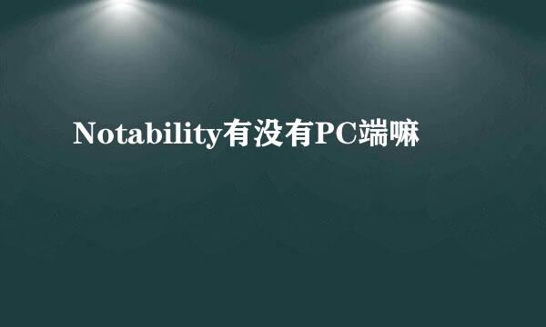 Notability有没有PC端嘛