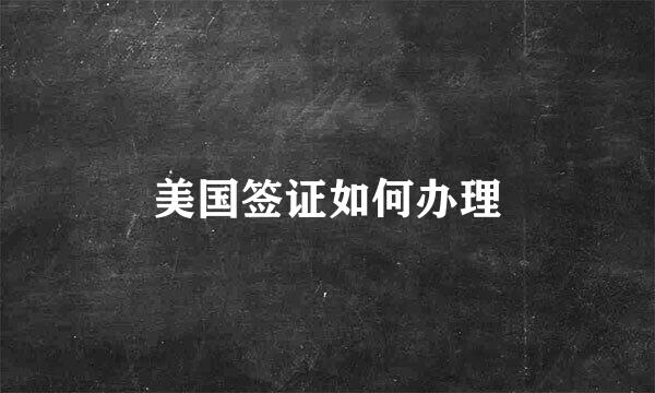美国签证如何办理