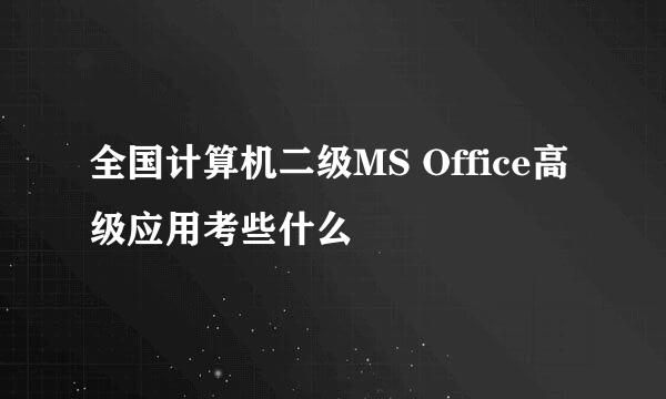 全国计算机二级MS Office高级应用考些什么