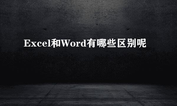 Excel和Word有哪些区别呢