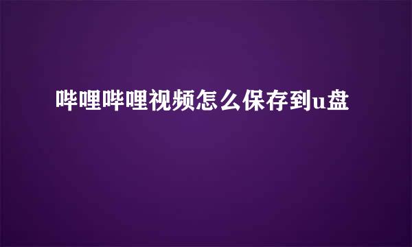 哔哩哔哩视频怎么保存到u盘