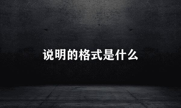 说明的格式是什么