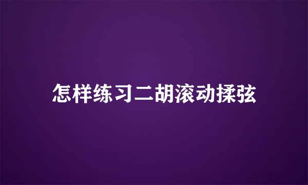 怎样练习二胡滚动揉弦