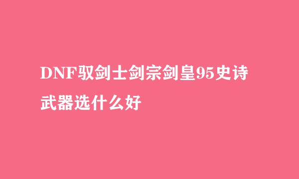 DNF驭剑士剑宗剑皇95史诗武器选什么好
