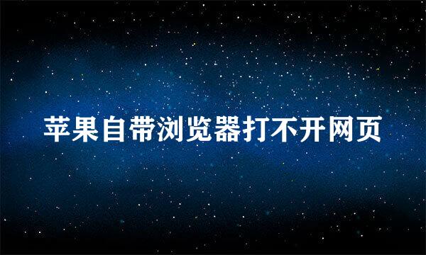 苹果自带浏览器打不开网页