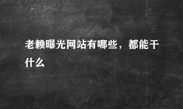 老赖曝光网站有哪些，都能干什么