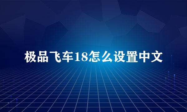 极品飞车18怎么设置中文