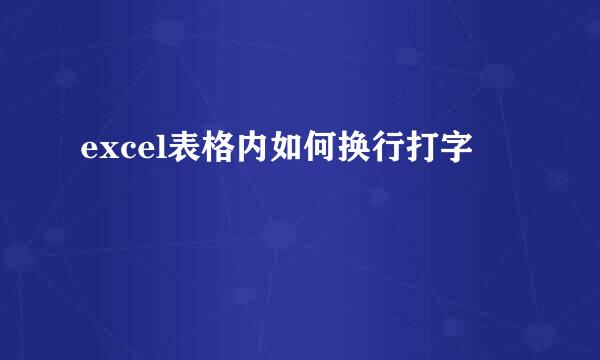 excel表格内如何换行打字