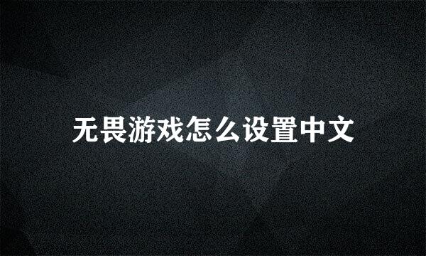 无畏游戏怎么设置中文