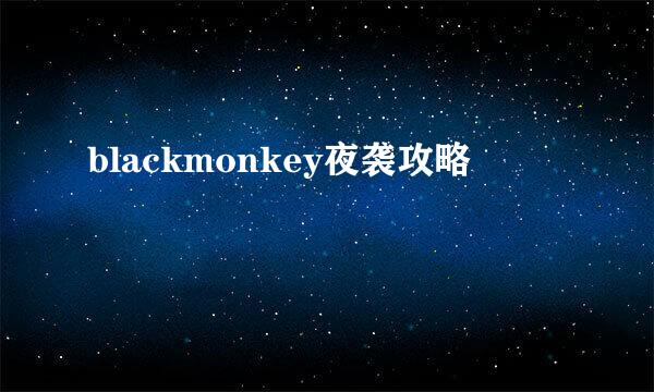 blackmonkey夜袭攻略