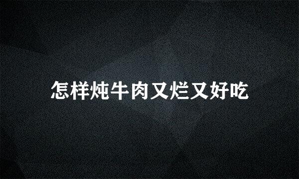 怎样炖牛肉又烂又好吃