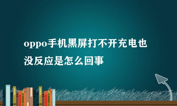 oppo手机黑屏打不开充电也没反应是怎么回事