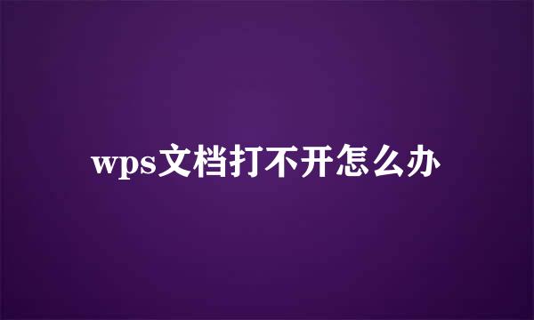 wps文档打不开怎么办