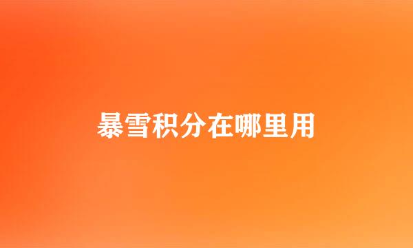 暴雪积分在哪里用