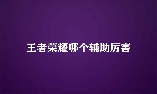 王者荣耀哪个辅助厉害
