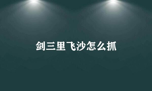 剑三里飞沙怎么抓