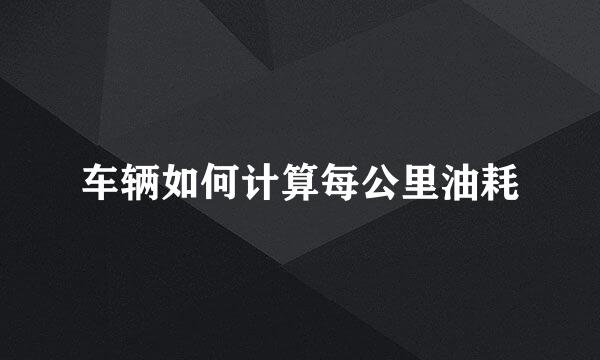 车辆如何计算每公里油耗