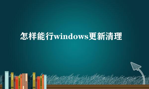 怎样能行windows更新清理