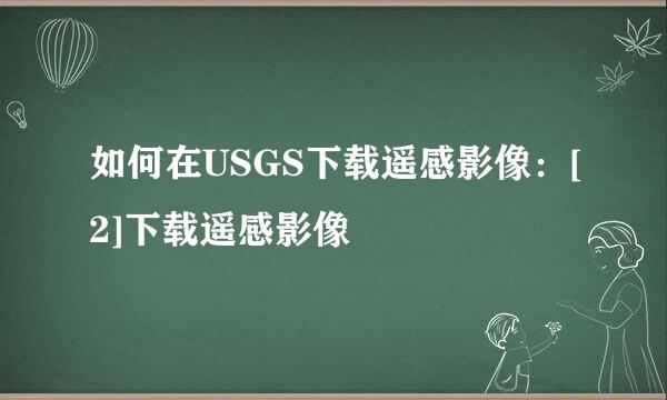 如何在USGS下载遥感影像：[2]下载遥感影像