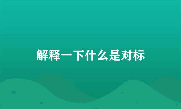 解释一下什么是对标