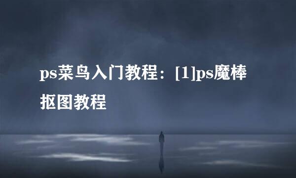 ps菜鸟入门教程：[1]ps魔棒抠图教程