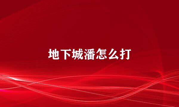 地下城潘怎么打