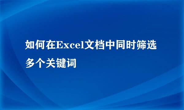 如何在Excel文档中同时筛选多个关键词
