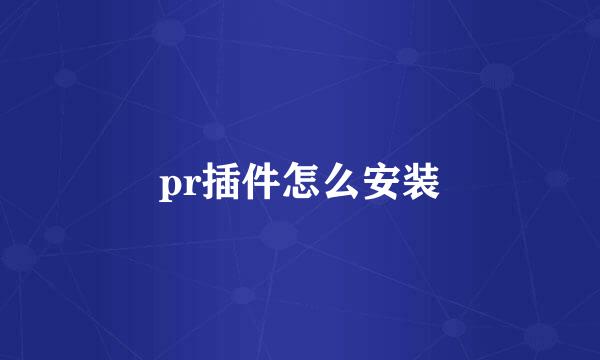 pr插件怎么安装