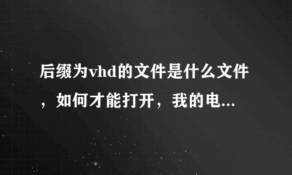 后缀为vhd的文件是什么文件，如何才能打开，我的电脑上这个文件有100个G