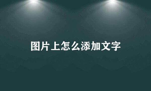 图片上怎么添加文字