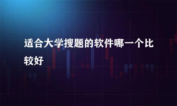 适合大学搜题的软件哪一个比较好