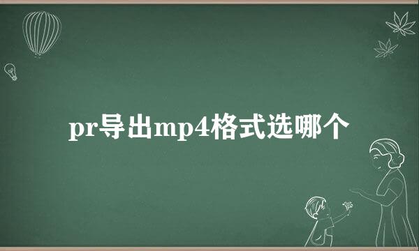 pr导出mp4格式选哪个