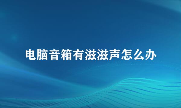 电脑音箱有滋滋声怎么办