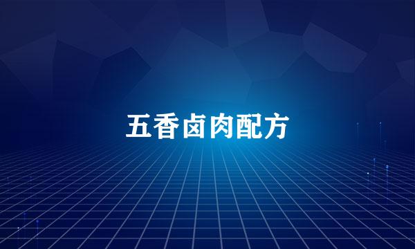 五香卤肉配方